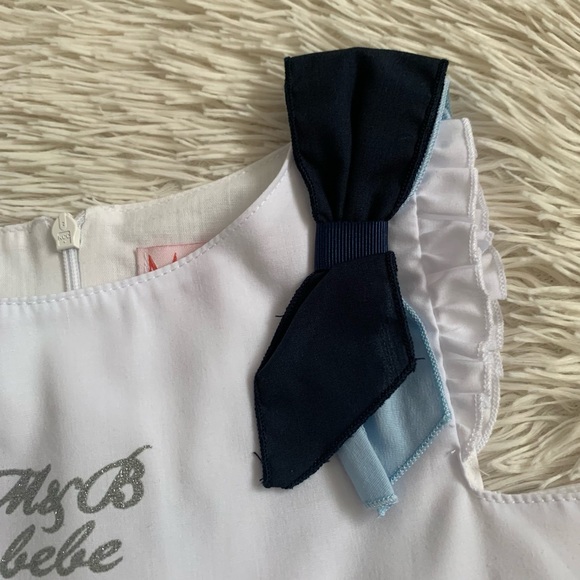 European Brand•White, Khaki, Navy Striped Dress•NWT 🇬🇷 - Picture 2 of 7